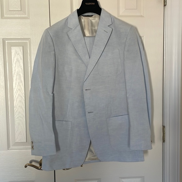 Banana Republic Suits & Blazers Banana Republic Mens Blue Linen